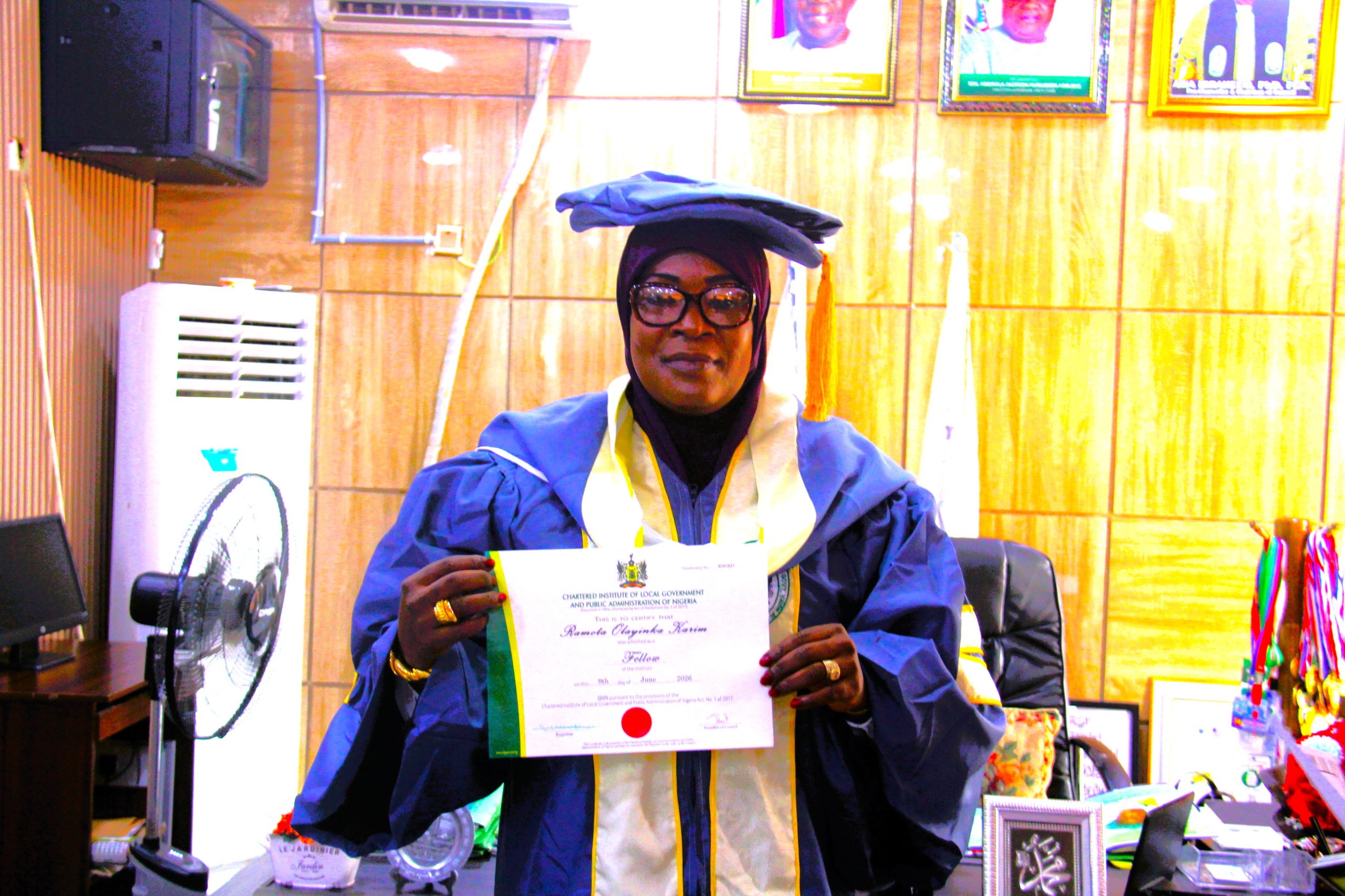 FUO VC Bags Fellowship of Chartered Institute of Local Government and Public Administration of Nigeria
